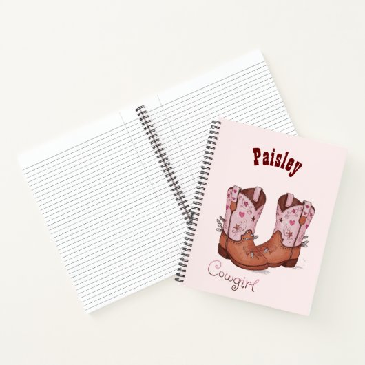 Personalized Cute CowGirl Notebook ノートブック (内部)