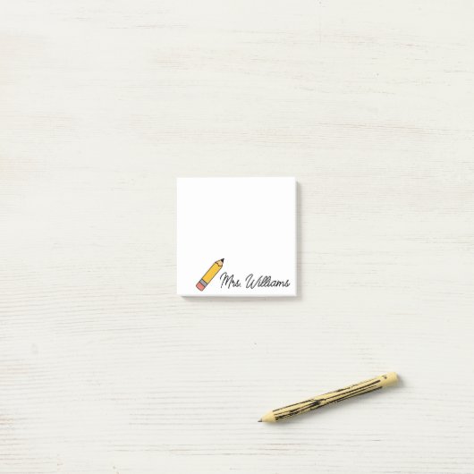 Personalized Cute Crayon Teacher Back to School  ポストイット (デスク上)
