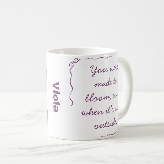 Personalized Cute Crocus Spring Illustration Mug コーヒーマグカップ (正面右)