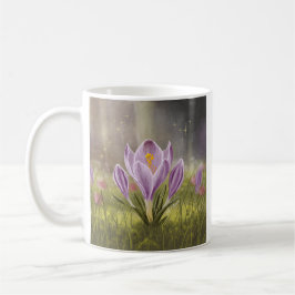 Personalized Cute Crocus Spring Illustration Mug コーヒーマグカップ
