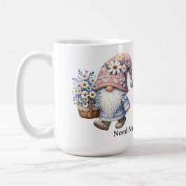 Personalized Cute Daisy Flower Gnome Women's コーヒーマグカップ