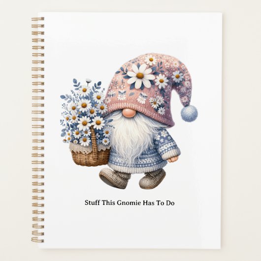 Personalized Cute Daisy Flower Gnome Women's プランナー手帳 (正面)
