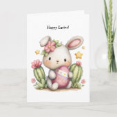 Personalized Cute Desert/Southwestern Easter Bunny カード (正面)