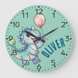 Personalized Cute Dino- Ankylosaurus Wall Clock ラージ壁時計