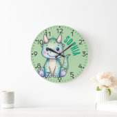 Personalized Cute Dino- Carnotaurus Wall Clock ラージ壁時計 (ホーム)