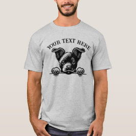 Personalized Cute Dog T-Shirt – Custom Text Pet  Tシャツ