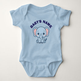 Personalized Cute Elephant Baby Bodysuit ベビーボディスーツ