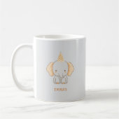 Personalized Cute Elephant Kids Name コーヒーマグカップ (左)