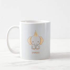 Personalized Cute Elephant Kids Name コーヒーマグカップ