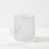 Personalized Cute Elephant Kids Name フロストグラスマグカップ (正面左)