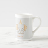 Personalized Cute Elephant Kids Name ボーンチャイナマグカップ (右)