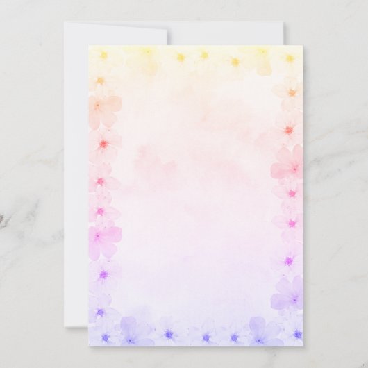 Personalized Cute Elephant Pink Baby Shower 招待状 (裏面)