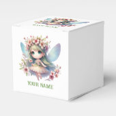 Personalized Cute Fairy & Floral Wreath フェイバーボックス (正面サイド)