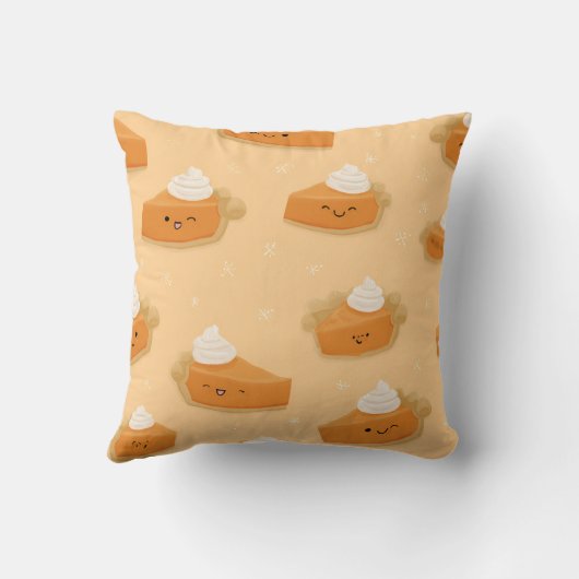 Personalized Cute Fall Pumpkin Pie Whipped Cream クッション (裏面)