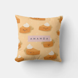 Personalized Cute Fall Pumpkin Pie Whipped Cream クッション