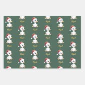 Personalized Cute Festive Christmas Goose Duck ラッピングペーパーシート (正面2)