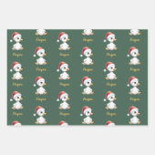 Personalized Cute Festive Christmas Goose Duck ラッピングペーパーシート (正面)