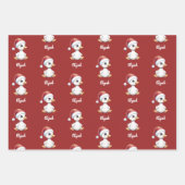 Personalized Cute Festive Christmas Goose Duck ラッピングペーパーシート (正面2)