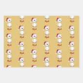 Personalized Cute Festive Christmas Goose Duck ラッピングペーパーシート (正面2)