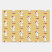 Personalized Cute Festive Christmas Goose Duck ラッピングペーパーシート (正面)
