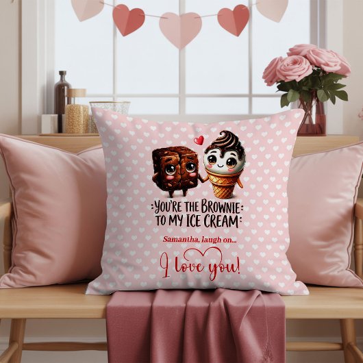 Personalized Cute Food Valentine Throw Pillow クッション