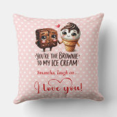 Personalized Cute Food Valentine Throw Pillow クッション (裏面)
