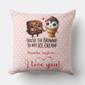 Personalized Cute Food Valentine Throw Pillow クッション (正面)