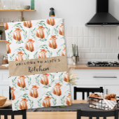 Personalized Cute Fox woodland kitchen  キッチンタオル