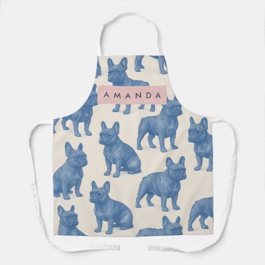 Personalized Cute French Bulldog エプロン (正面)