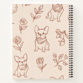 Personalized Cute French Bulldog Floral  ノートブック (裏面)