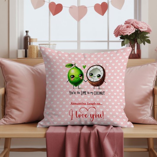 Personalized Cute Fruit Pun Funny Valentine Pillow クッション
