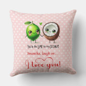 Personalized Cute Fruit Pun Funny Valentine Pillow クッション (裏面)