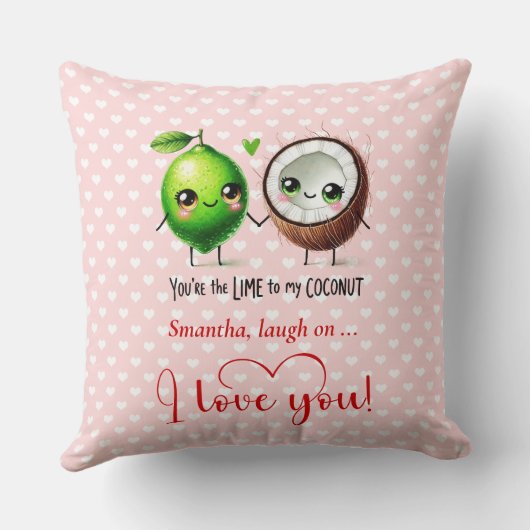 Personalized Cute Fruit Pun Funny Valentine Pillow クッション (裏面)