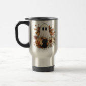 Personalized Cute Ghost and Black Cat Autumn Mug トラベルマグ (左)