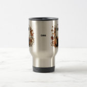 Personalized Cute Ghost and Black Cat Autumn Mug トラベルマグ (中央)