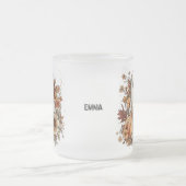 Personalized Cute Ghost and Black Cat Autumn Mug フロストグラスマグカップ (中央)