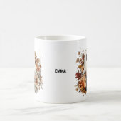 Personalized Cute Ghost and Black Cat Autumn Mug モーフィングマグカップ (中央)