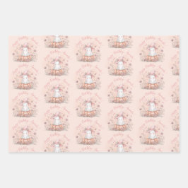 Personalized Cute Ghost Birthday ラッピングペーパーシート