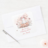 Personalized Cute Ghost Birthday Thank You スクエアシール (封筒)