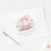 Personalized Cute Ghost Birthday Thank You スクエアシール (封筒)