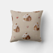 Personalized Cute Gingerbread House Pattern  クッション (裏面)