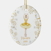 Personalized Cute Girl Ballet Nutcracker Birthday  セラミックオーナメント (右)