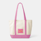 Personalized Cute Girly Monogram Pink トートバッグ (裏面)