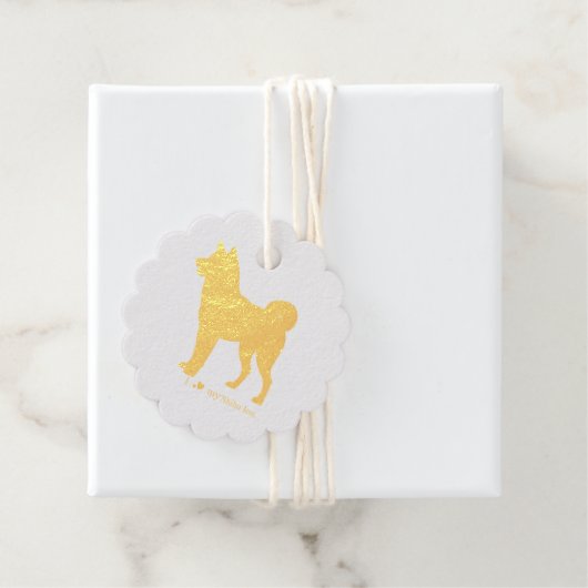 Personalized Cute Gold Shiba Inu Dog 柴犬 フェイバータグ (箱)