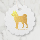 Personalized Cute Gold Shiba Inu Dog 柴犬 フェイバータグ (正面)