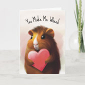Personalized Cute Guinea Pig Valentine’s Day カード (正面)