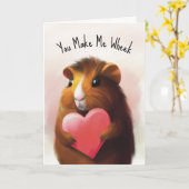 Personalized Cute Guinea Pig Valentine’s Day カード (黄色い花)