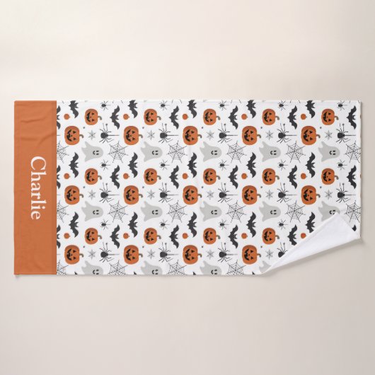 Personalized Cute Halloween バスタオル (バスタオル)