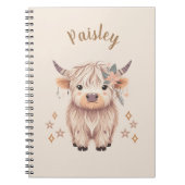 Personalized Cute Highland Cow Notebook ノートブック (正面)