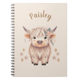 Personalized Cute Highland Cow Notebook ノートブック